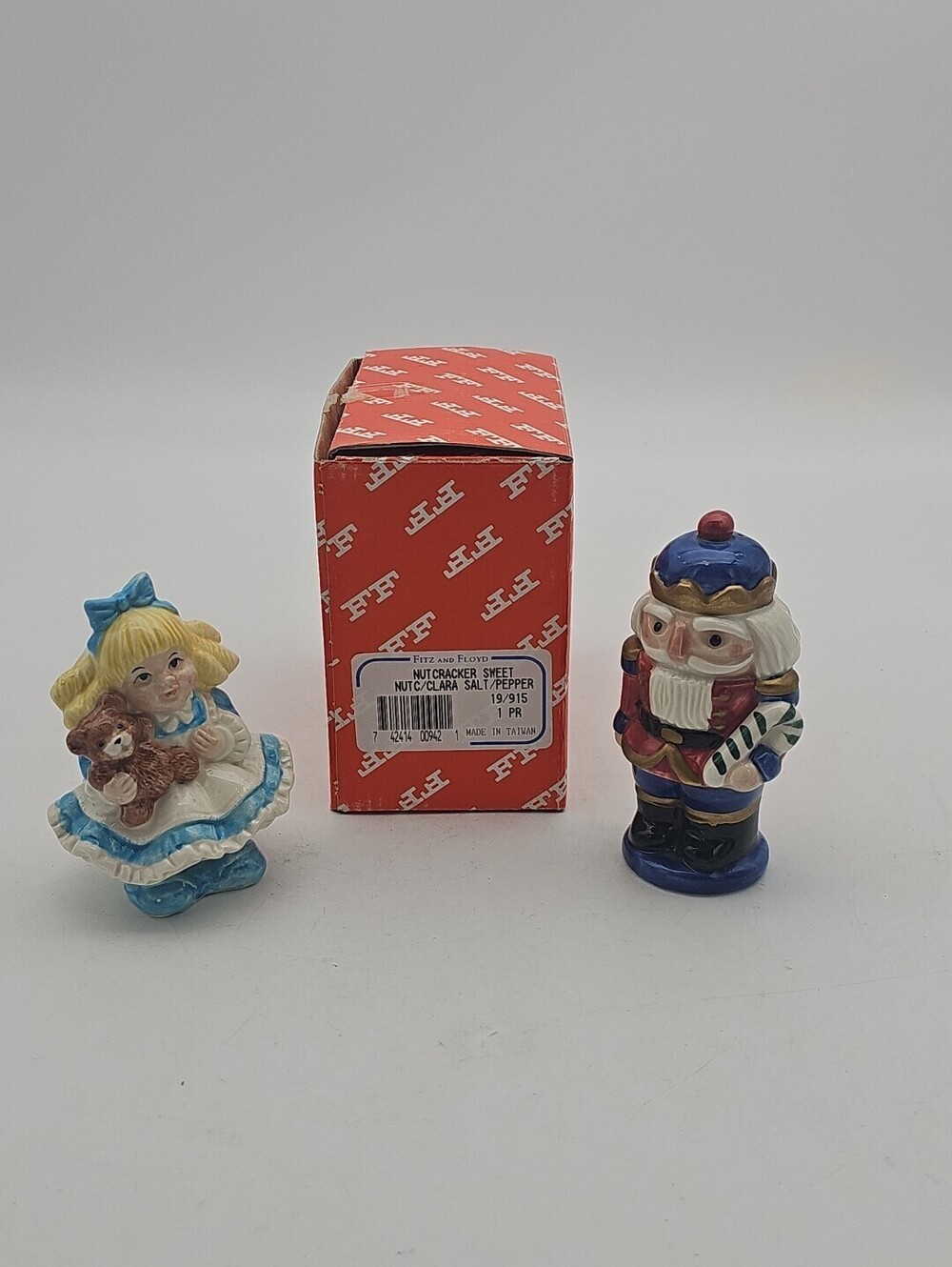Nutcracker Sweets Clara Salt & Pepper Shaker Set Vtg 1992 Fitz & Floyd Ceramic
